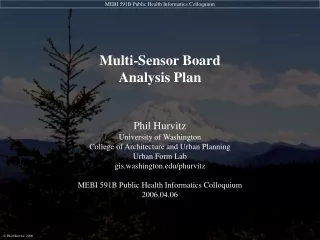 Multi-Sensor Board Analysis Plan