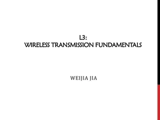 L3: Wireless Transmission Fundamentals