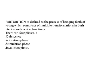 PHASES OF PARTURITION