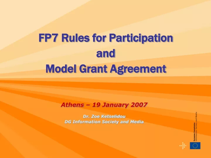 fp7 rules for participation and model grant agreement