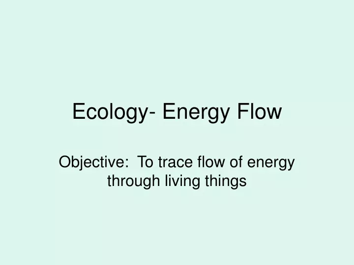 ecology energy flow