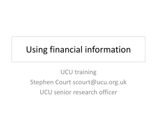 Using financial information