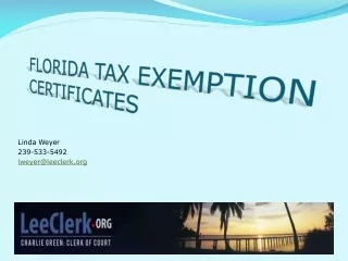 Florida Tax Exemption Certificates