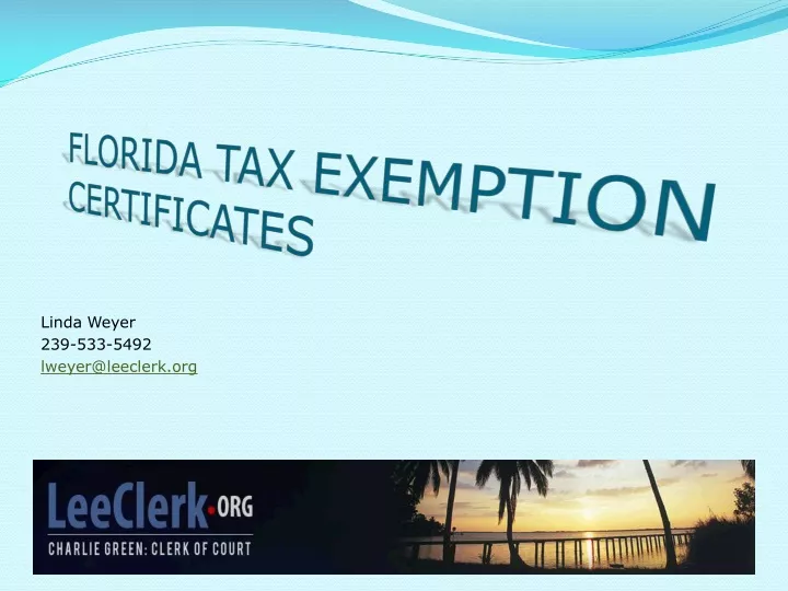 florida tax exemption certificates