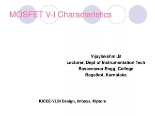 MOSFET V-I Characteristics