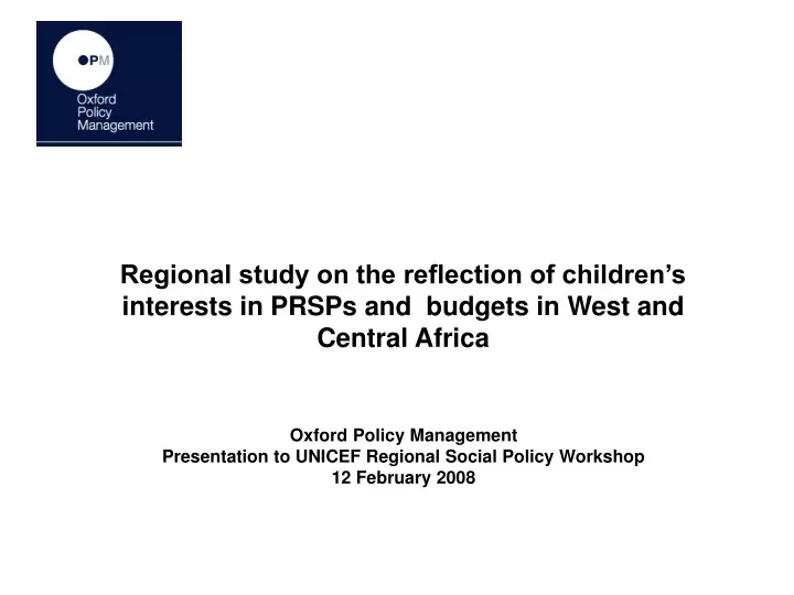 regional study on the reflection of children