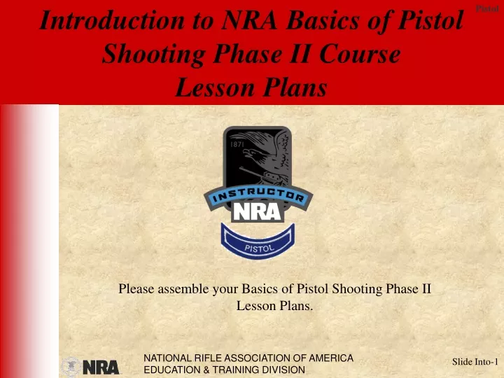 introduction to nra basics of pistol shooting phase ii course lesson plans