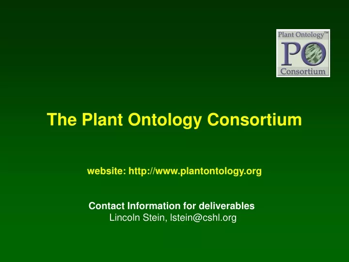 the plant ontology consortium