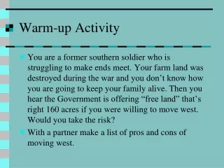 Warm-up Activity