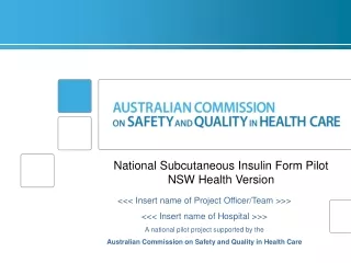 National  Subcutaneous  Insulin  Form Pilot NSW Health Version