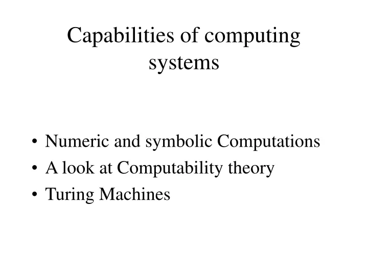 capabilities of computing systems
