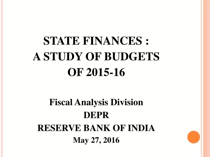 state finances a study of budgets of 2015