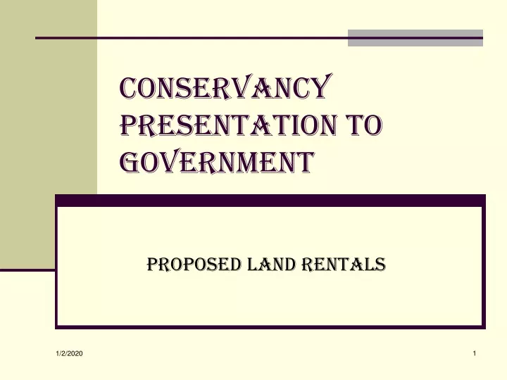 conservancy presentation to government