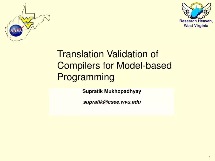 translation validation of compilers for model based programming