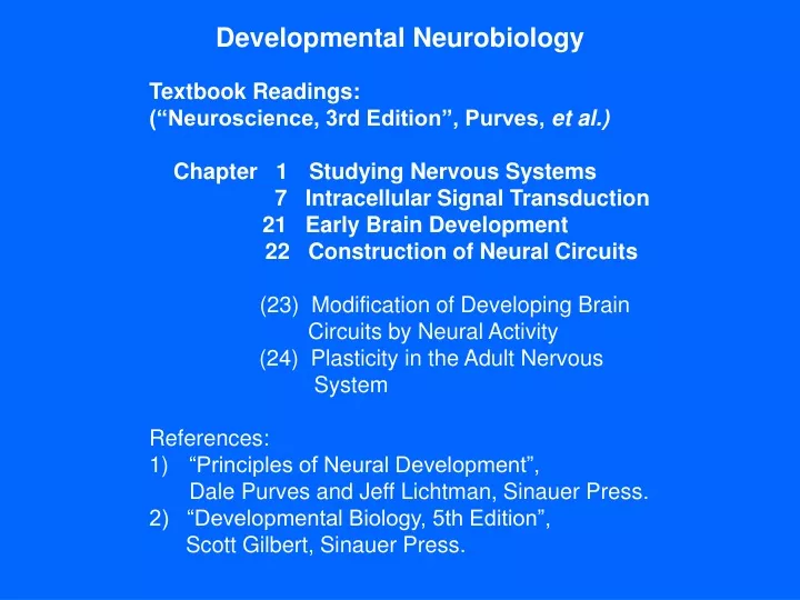 developmental neurobiology