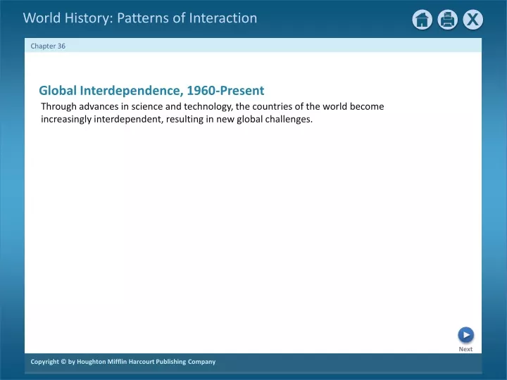 global interdependence 1960 present