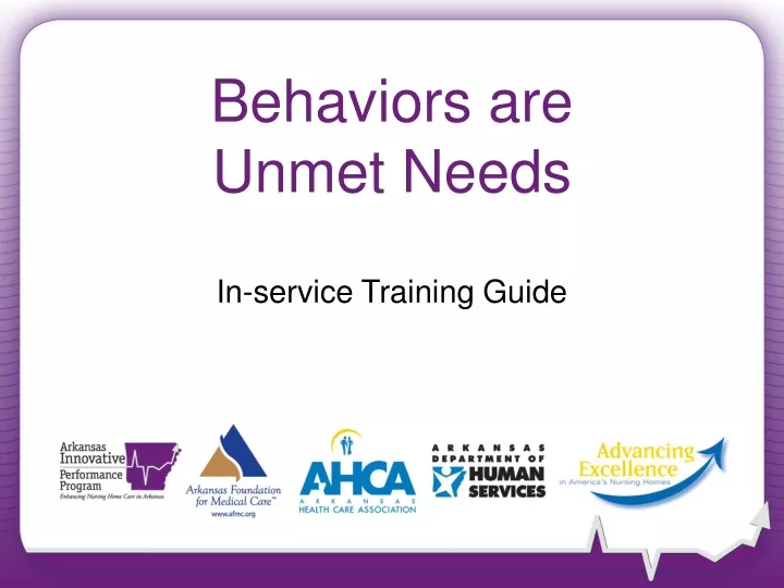 behaviors are unmet needs
