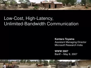 Low-Cost, High-Latency,  Unlimited-Bandwidth Communication