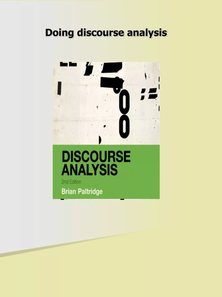 doing discourse analysis