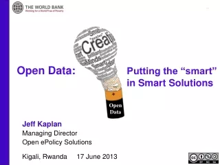 Open Data:   			Putting the “smart” 					in Smart Solutions