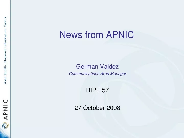 news from apnic