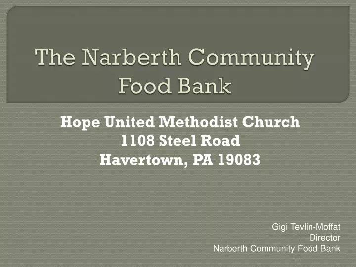 the narberth community food bank