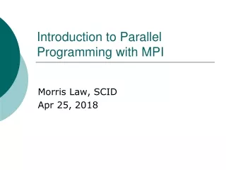 Introduction to Parallel Programming with MPI