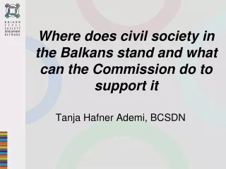Where does civil society in the Balkans stand and what can the Commission do to support it
