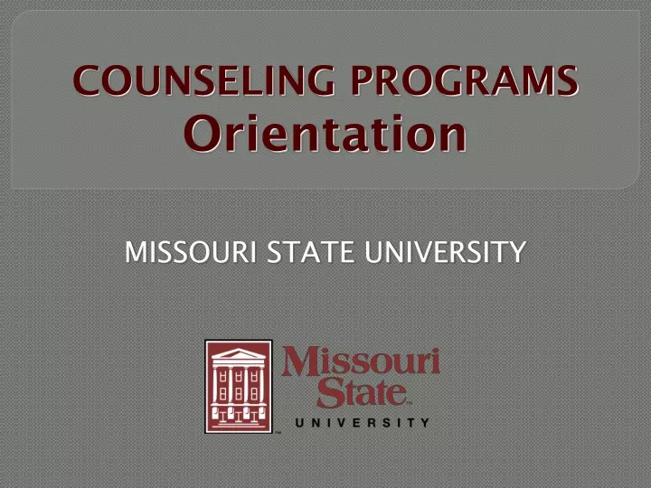 counseling programs orientation