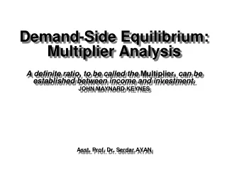 Demand-Side Equilibrium:  Multiplier Analysis