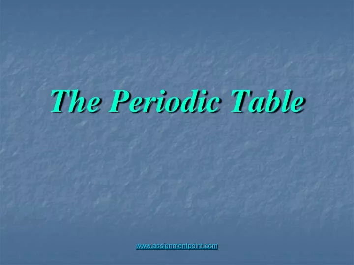 the periodic table