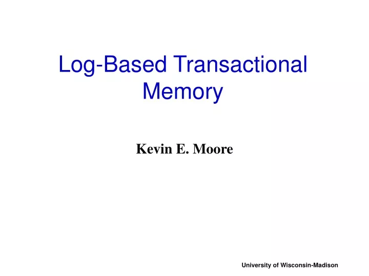 log based transactional memory