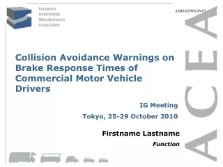 Collision Avoidance Warnings on Brake Response Times of Commercial Motor Vehicle Drivers