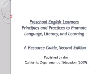 Published by the  California Department of Education (2009)