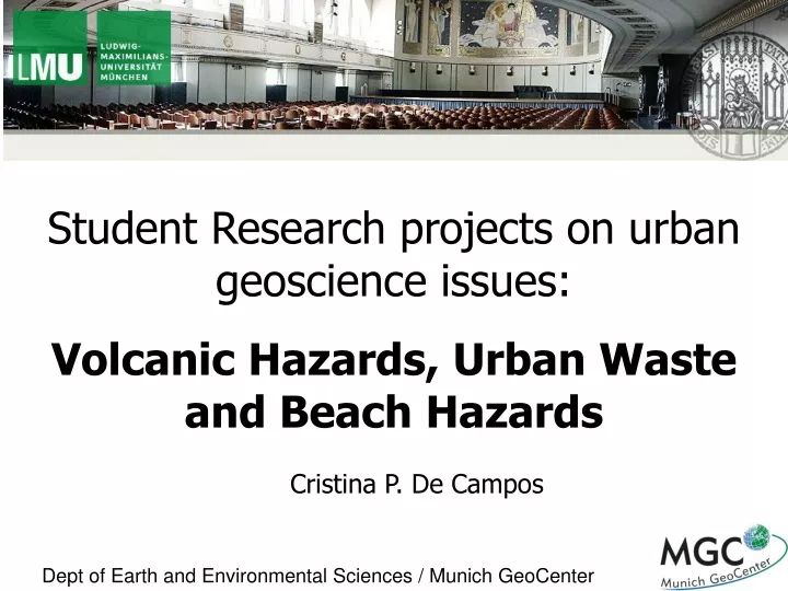 student research projects on urban geoscience