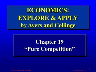 Chapter 19 “Pure Competition”