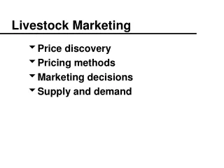 Livestock Marketing