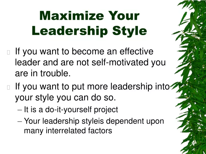 maximize your leadership style