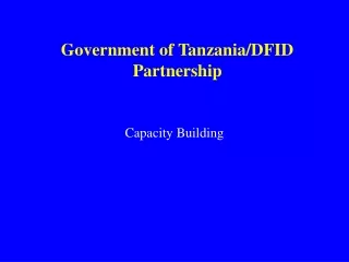Government of Tanzania/DFID Partnership
