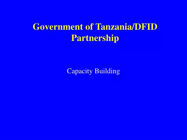government of tanzania dfid partnership