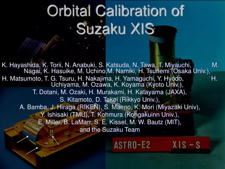 orbital calibration of suzaku xis
