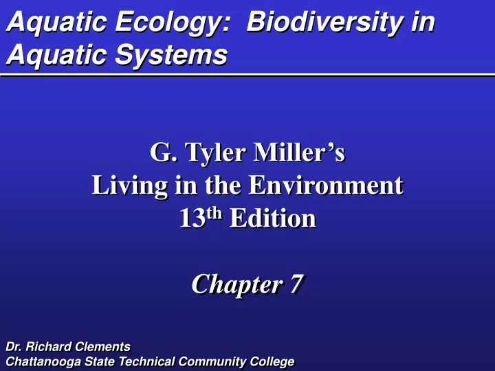 aquatic ecology biodiversity in aquatic systems