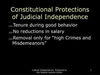 Constitutional Protections of Judicial Independence