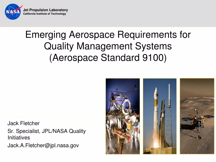 emerging aerospace requirements for quality management systems aerospace standard 9100