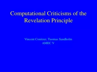 Computational Criticisms of the Revelation Principle