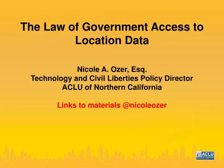 the law of government access to location data