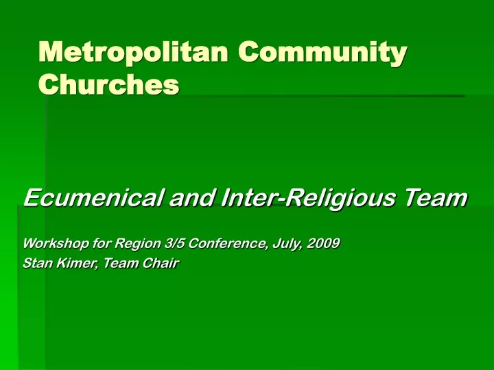 metropolitan community churches