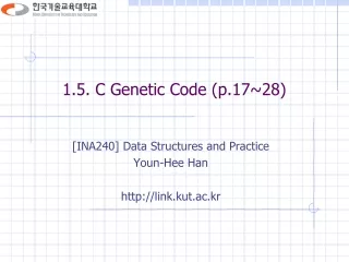 1.5. C Genetic Code (p.17~28)
