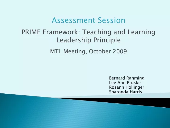 assessment session prime framework teaching
