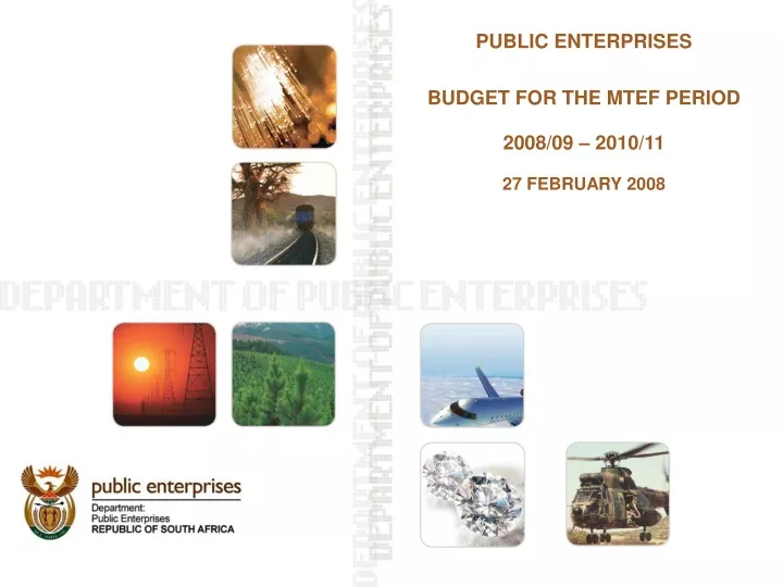 public enterprises budget for the mtef period